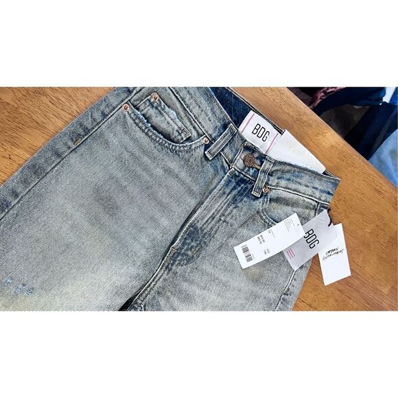 BDG URBAN OUTFITTER DARK DISTRESSED COWBOY JEANS WOMENS SIZE 24 NEW - Picture 5 of 11